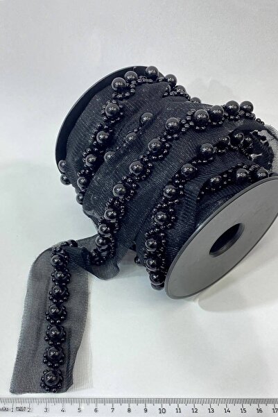 Hobigram Декоративна стрічка з перлами та піщаними намистинами 1 м – Декоративна стрічка, стильний дизайн – Декоративна стрічка