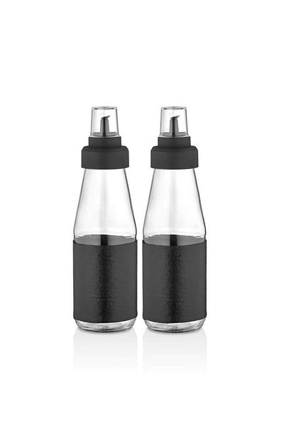 Bayev 2 Pieces Leather Covered Drip-Free Oil Vinegar Set Leak-Proof Cover 750 ml