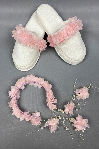 Hobigram Powder Laser Floral Pearl Crown and Maternity Set – Maternity Set, Stylish Design, Women's Accessory – Maternity