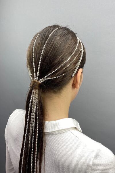 Hobigram Αξεσουάρ μαλλιών ειδικής σχεδίασης με κρυστάλλινη πέτρα σε ασημί χρώμα – Άλλα αξεσουάρ μαλλιών, κομψό σχέδιο – Άλλα S