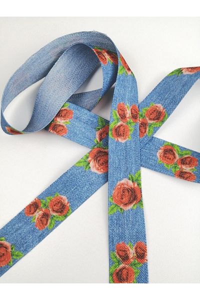 Hobigram Panglică imprimată cu model de trandafiri – Design special, accesoriu, producție de calitate, stil atrăgător