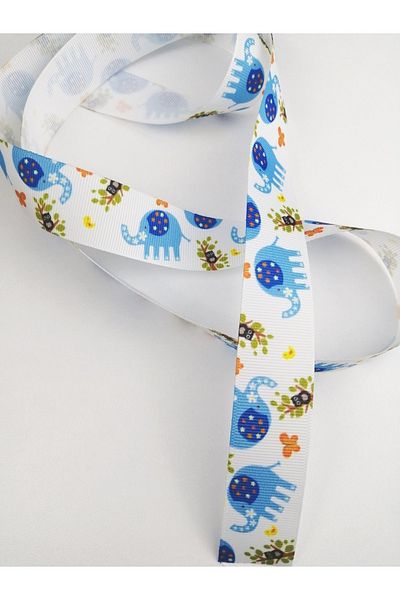 Hobigram Κορδέλα Grosgrain με μοτίβο ελέφαντα – Προσαρμοσμένο σχέδιο, αξεσουάρ, ποιοτική παραγωγή, λαμπερό στυλ – Κορδέλα – K