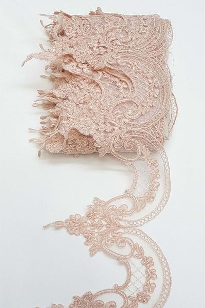 Hobigram Dantela Guipure lată franceză pudră – Design special, Accesoriu, Producție de calitate, Stil atrăgător – Decor