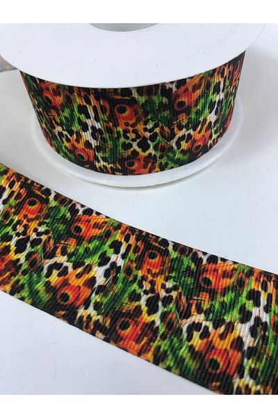 Hobigram Πολύχρωμη κορδέλα Grosgrain με σχέδιο παγωνιού – Ειδικό σχέδιο, αξεσουάρ, ποιοτική παραγωγή, εντυπωσιακό στυλ