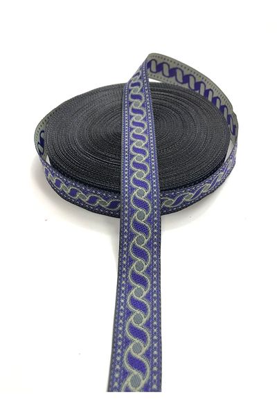 Hobigram Panglică imprimată bleumarin cu model 2 cm – Design special, accesoriu, producție de calitate, stil atrăgător – K