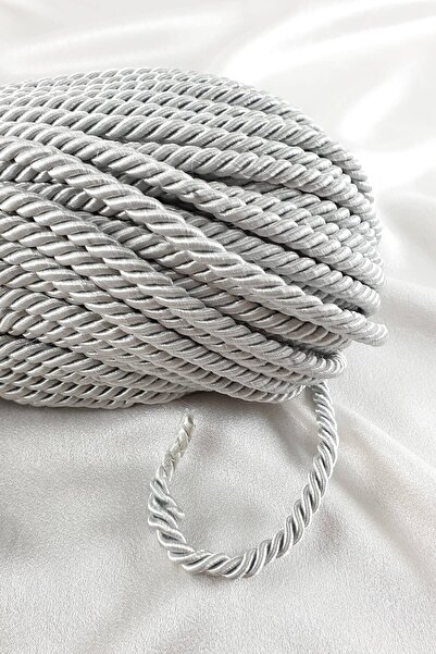 Hobigram Κορδόνι Σχοινί Γκρι Χρώμα 8 mm 10 μέτρα – Διακοσμητική κορδέλα, Κομψό Σχέδιο, Γυναικείο Αξεσουάρ – Διακοσμητική Κορδέλα