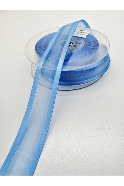 Hobigram Panglică din satin albastru din organza 2,5 cm 1 metru – design special, accesoriu, producție de calitate, stil atrăgător