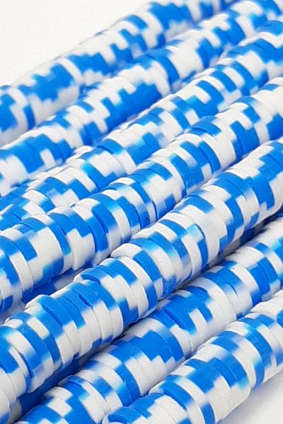 Hobigram Μπλε Λευκές χάντρες ζύμης Fimo – Προσαρμοσμένο σχέδιο, αξεσουάρ, ποιοτική παραγωγή, λαμπερό στυλ – χάντρες –