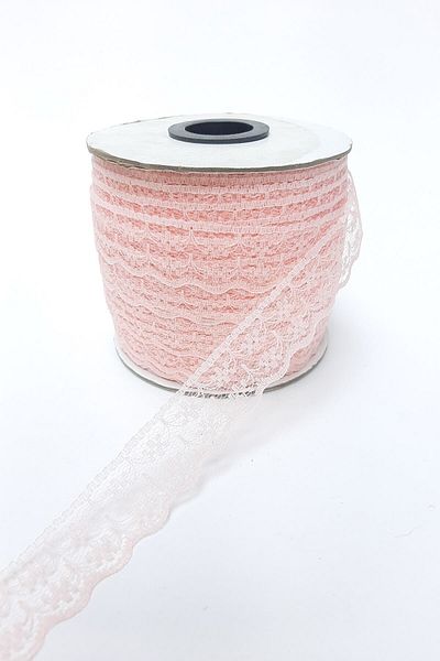 Hobigram Sortiment de dantelă Dantela cu model de flori pudră 100 de metri – Panglică decorativă, design elegant – Decorativă