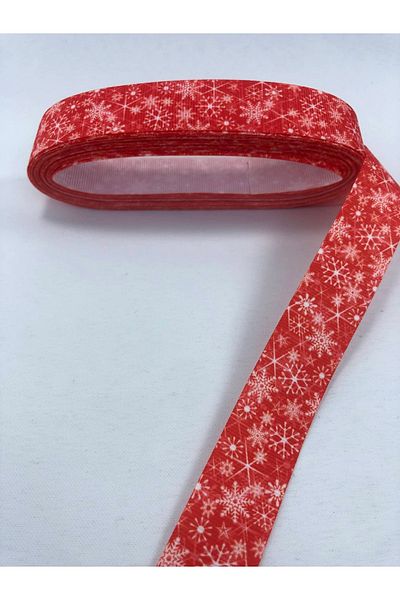 Hobigram Κόκκινη κορδέλα Grosgrain με μοτίβο νιφάδας χιονιού – Προσαρμοσμένο σχέδιο, αξεσουάρ, ποιοτική παραγωγή, εντυπωσιακό στυλ