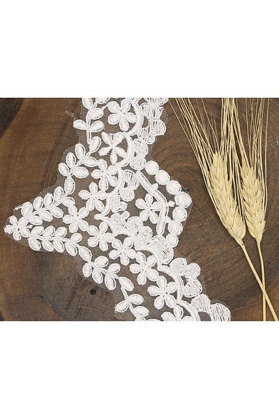 Hobigram White Leaf Pattern French Guipure 1293 – Προσαρμοσμένο σχέδιο, αξεσουάρ, ποιοτική παραγωγή, εντυπωσιακό στυλ – D