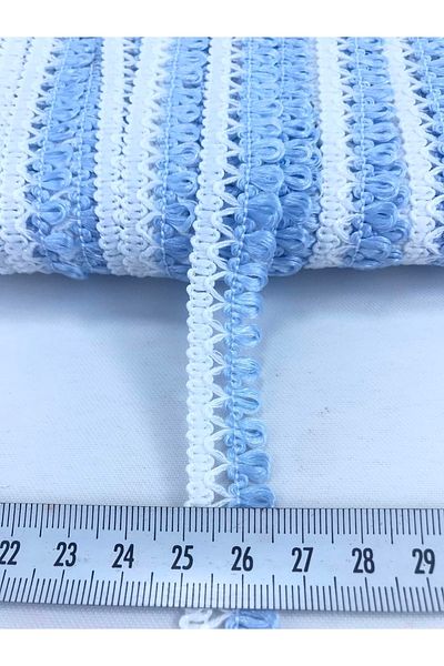 Hobigram Baby Blue White Water Stone 5 μέτρα για συσκευασία Στολίδι Edge Ornament – Διακοσμητική κορδέλα, κομψό σχέδιο –