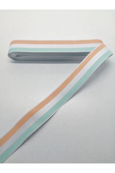 Hobigram Πολύχρωμη ριγέ κορδέλα Grosgrain 2,5 cm 1 μέτρο – Κορδέλα, Κομψό Σχέδιο, Γυναικείο Αξεσουάρ – Κορδέλα – K