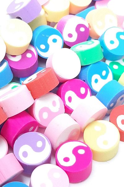 Hobigram تشكيلة من الخرز Ying Yang Fimo من عجينة الخرز - خرز، تصميم أنيق، إكسسوار نسائي - خرز - Bonc