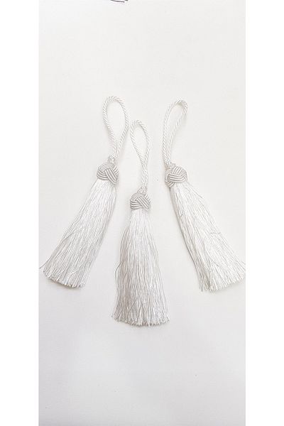 Hobigram Ciucuri simple cu ciucuri albe 12cm 1 bucată – Design special, Accesoriu, Producție de calitate, Stil atrăgător –