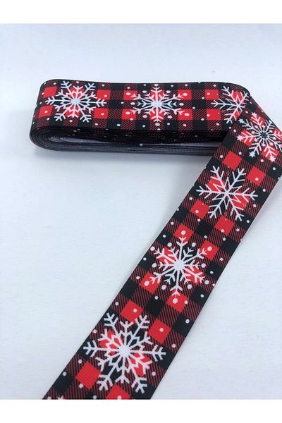 Hobigram Κορδέλα Grosgrain με μοτίβο νιφάδας χιονιού – Προσαρμοσμένο σχέδιο, αξεσουάρ, ποιοτική παραγωγή, λαμπερό στυλ – Kurd