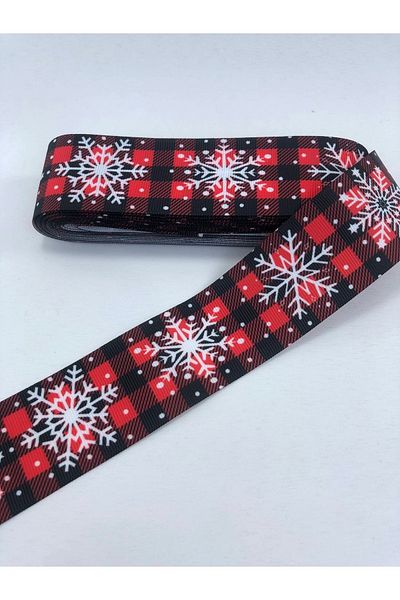 Hobigram Κορδέλα Grosgrain με μοτίβο νιφάδας χιονιού – Προσαρμοσμένο σχέδιο, αξεσουάρ, ποιοτική παραγωγή, λαμπερό στυλ – Kurd