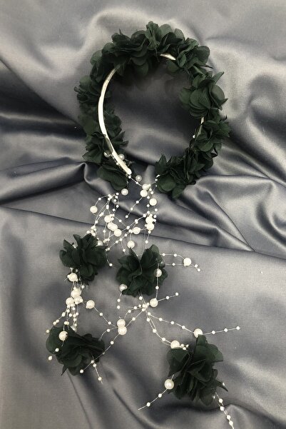 Hobigram Green Floral Maternity Slippers and Floral Crown – Maternity Set, Stylish Design, Women's Accessory – Maternity Set