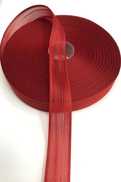 Hobigram Κόκκινη λινή κορδέλα 2,5 cm – Ειδικό σχέδιο, αξεσουάρ, ποιοτική παραγωγή, λαμπερό στυλ – κορδέλα
