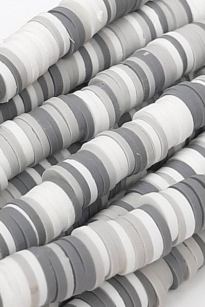 Hobigram Χάντρες ζύμης White Grey Fimo – Ειδικό σχέδιο, Αξεσουάρ, Ποιοτική Παραγωγή, Στυλ που τραβάει τα βλέμματα – Χάντρες –
