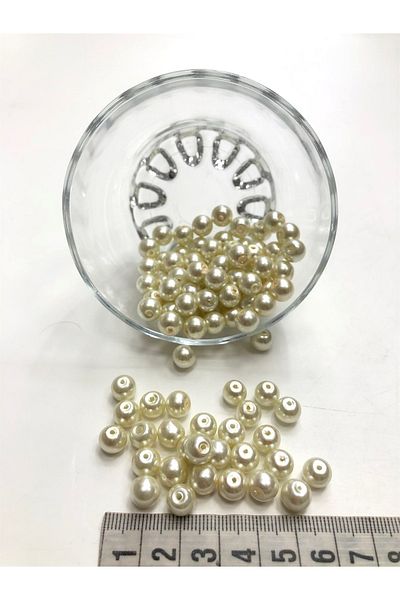 Hobigram Cream Glass Pearl Beads 8 mm – Χάντρες, Κομψό Σχέδιο, Γυναικείο Αξεσουάρ – Χάντρες