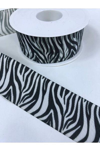 Hobigram Ζέβρα μοτίβο Grosgrain Κορδέλα Πλάτος 4 cm – Κορδέλα, Κομψό Σχέδιο, Γυναικείο Αξεσουάρ – Κορδέλα