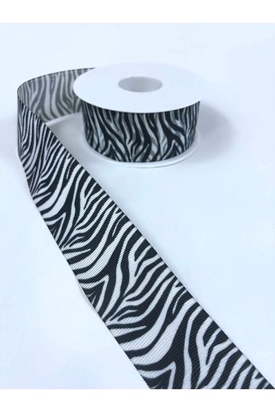 Hobigram Ζέβρα μοτίβο Grosgrain Κορδέλα Πλάτος 4 cm – Κορδέλα, Κομψό Σχέδιο, Γυναικείο Αξεσουάρ – Κορδέλα
