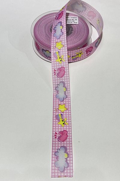 Hobigram Panglică Grosgrain Imprimată Star – Design Special, Accesoriu, Producție de Calitate, Stil Glamorous – Panglică