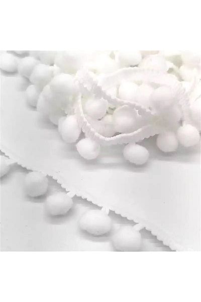 Hobigram Λευκή κορδέλα Pompom Η τιμή είναι για 5 μέτρα – Προσαρμοσμένο σχέδιο, αξεσουάρ, ποιοτική παραγωγή, εντυπωσιακό στυλ – De