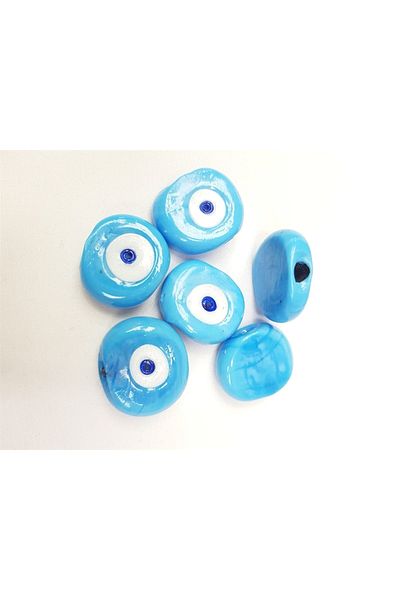 Hobigram Turquoise Blue Evil Eye Bead-tu-1014 قطعة واحدة - خرز، تصميم أنيق، إكسسوار نسائي - خرز - خرز