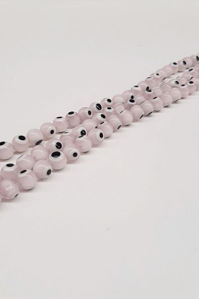 Hobigram Roz Alb Sticlă Evil Eye Bead Nzr-1055 – Design special, Accesoriu, Producție de calitate, Stil atrăgător –