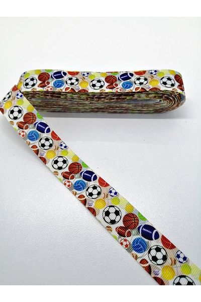 Hobigram Panglică Grosgrain cu model bile colorate 2,5 cm 1 metru – Panglică, design elegant, accesoriu pentru femei – Panglică