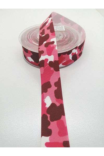 Hobigram Φούξια Καμουφλάζ Μοτίβο Grosgrain Κορδέλα 2,5 cm 3 Yards – Κορδέλα, Κομψό Σχέδιο, Γυναικείο Αξεσουάρ – Κορδέλα