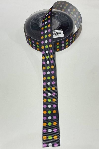 Hobigram Πολύχρωμη κορδέλα Grosgrain με στάμπα με πουά – Προσαρμοσμένο σχέδιο, αξεσουάρ, ποιοτική παραγωγή, εντυπωσιακό στυλ – K