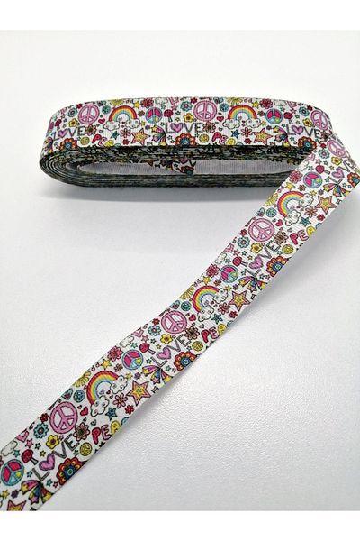 Hobigram Panglică Grosgrain cu model unicorn colorat 2,5 cm 1 metru – Panglică, design elegant, accesoriu pentru femei – Kur