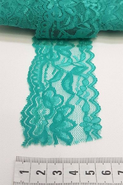 Hobigram Δαντέλα Ποικιλία Dark Water Green Lycra Flexible Lace Ribbon – Διακοσμητική κορδέλα, Κομψό Σχέδιο – Διακόσμηση