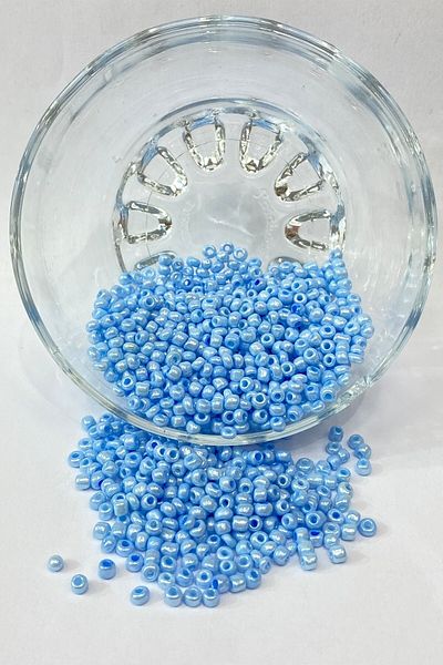 Hobigram Γυαλιστερές μπλε χάντρες άμμου 4 mm 1 πακέτο 50 γραμμάρια – χάντρες, κομψό σχέδιο, γυναικείο αξεσουάρ
