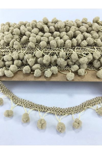 Hobigram Panglică cu franjuri cu pompon de nurcă – Design special, accesoriu, producție de calitate, stil atrăgător – decorativă