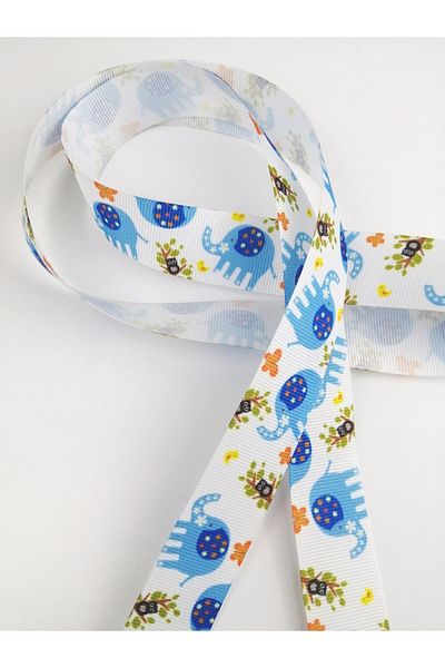 Hobigram Κορδέλα Grosgrain με μοτίβο ελέφαντα – Προσαρμοσμένο σχέδιο, αξεσουάρ, ποιοτική παραγωγή, λαμπερό στυλ – Κορδέλα – K