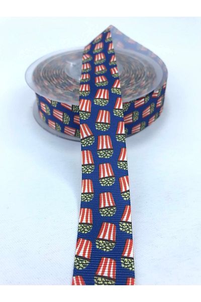 Hobigram Κορδέλα Grosgrain με σχέδιο Popcorn – Προσαρμοσμένο σχέδιο, Αξεσουάρ, Ποιοτική Παραγωγή, Εντυπωσιακό Στυλ – Κορδέλα