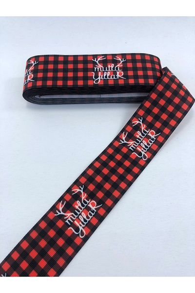 Hobigram Καρό μοτίβο Happy Birthday Grosgrain Ribbon – Προσαρμοσμένο σχέδιο, Αξεσουάρ, Ποιοτική Παραγωγή, Εντυπωσιακό Sti