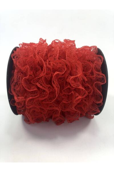 Hobigram 10 Yards Decoration Ruffle Color Red Double Sided Ruffle Edge – Διακοσμητική κορδέλα, κομψό σχέδιο – Dek