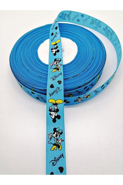 Hobigram Panglică Grosgrain cu model Blue Micki Mause 2 Cm 1 Meter – Panglică, Design Elegant, Accesoriu pentru Femei