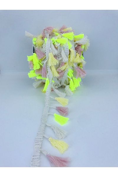 Hobigram Κίτρινο νέον πράσινο λευκό βαμβακερή φούντα – Ειδικό σχέδιο, αξεσουάρ, ποιοτική παραγωγή, εντυπωσιακό στυλ