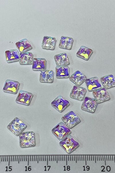 Hobigram Μικρό τετράγωνο πλαστικό κουμπί διάτρησης με διαφανές Janjan 1 πακέτο 10 τεμαχίων – κουμπί, κομψή σχεδίαση