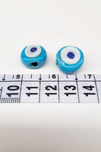 Hobigram Blue Flat Eye of Beef Evil Eye Bead 1 τεμάχιο Nzr-1023 – Χάντρες, Κομψό Σχέδιο, Γυναικείο Αξεσουάρ – Χάντρες