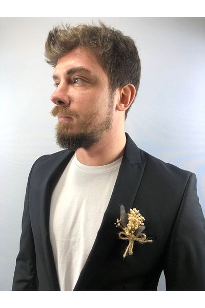 Hobigram Γκρι βαμβακερό γρασίδι Chipsolo Boutonniere 10 τεμαχίων – Τεχνητό & ξηρό λουλούδι, κομψό σχέδιο, γυναικείο αξεσουάρ