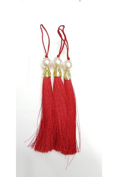 Hobigram Ciucuri cu margele rosii 12 Cm 1 bucata - Design special, Accesoriu, Producție de calitate, Stil atrăgător - De