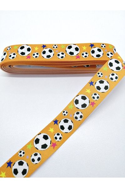 Hobigram Κορδέλα Grosgrain με σχέδιο πορτοκαλί μπάλα 2,5 cm 1 μέτρο – Κορδέλα, Κομψό Σχέδιο, Γυναικείο Αξεσουάρ – Κορδέλα