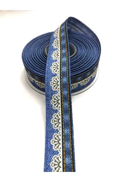 Hobigram Panglică de bumbac cu model dantelă 2,5 cm 1 Mt – Panglică, design elegant, accesoriu pentru femei